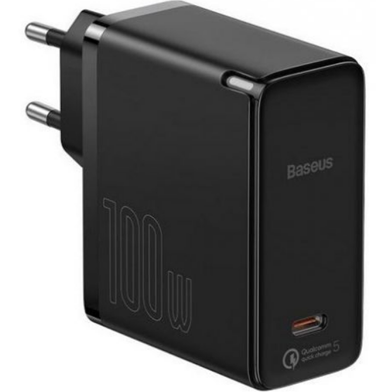 

СЗУ 1Type-C Baseus GaN2 QC 5.0 100W + Cable Type-C-Type-C 1.5m (TZCCGAN-L01) Black