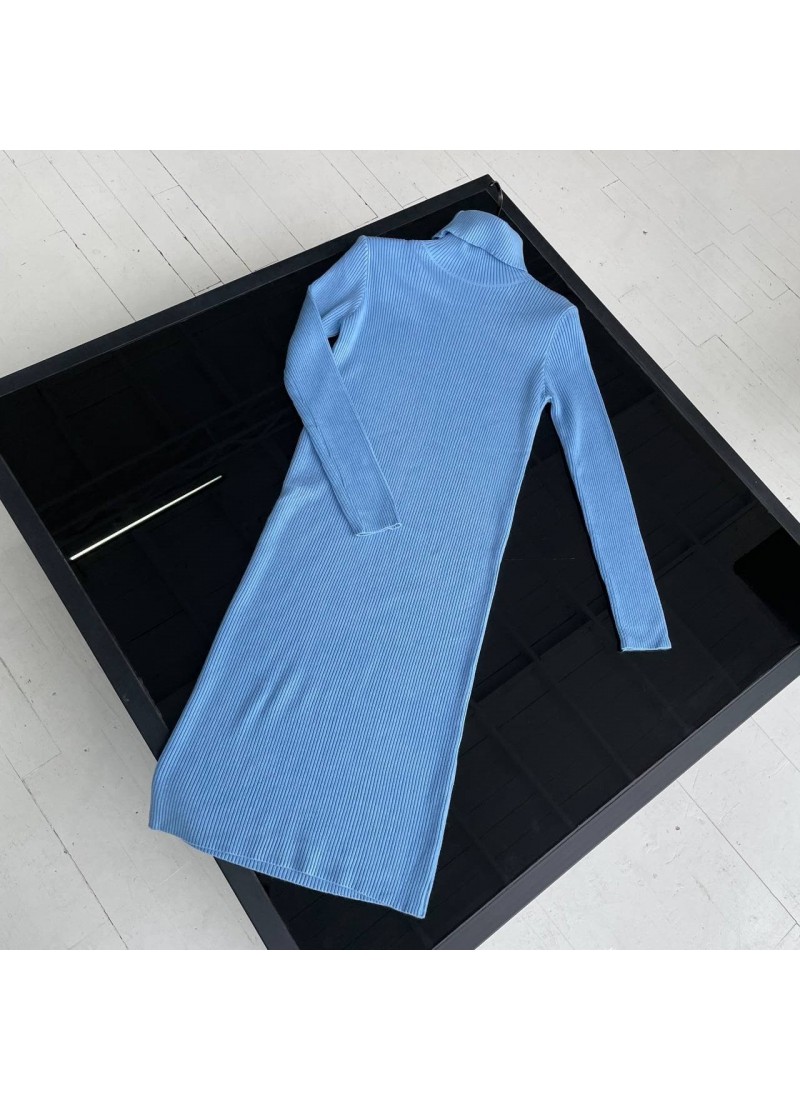 

Трикотажное тёплое платье 025# Modern Boutique голубой, one size ПЛ025