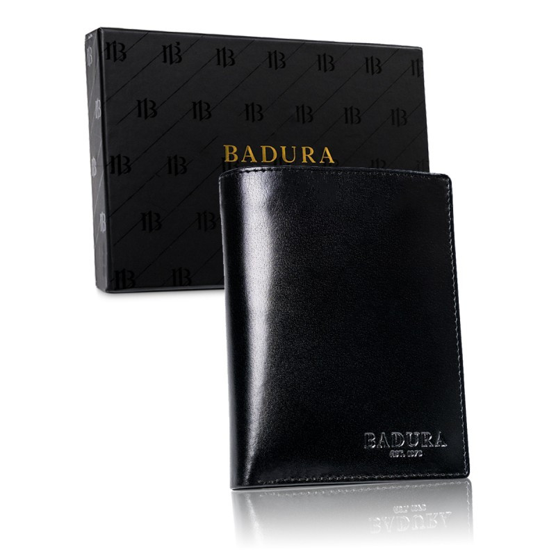 

Мужской кожаный кошелек Badura с RFID 13 х 10 х 3 - черный