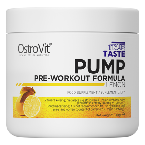 

Предтренировочный OstroVit PUMP PRE-WORKOUT FORMULA NEW FORMULA 300 g_lemon