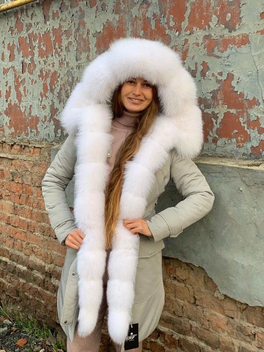 

Парка Sifurs с мехом белоснежный песец XS Серый (М1-90-БП-СЕР)