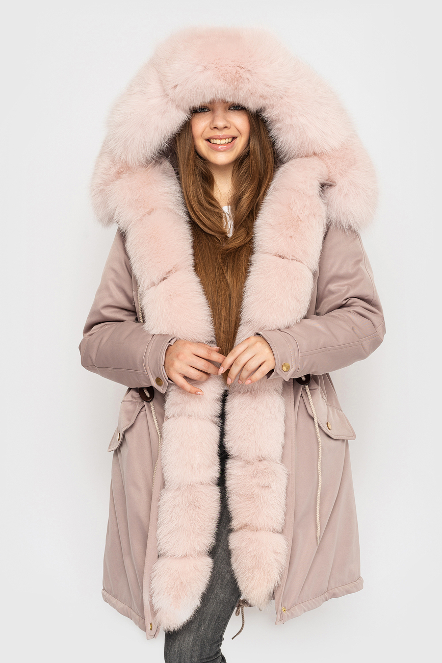 

Парка Sifurs с мехом песец бежевая 2 M Розовый (М10-90-РП-БЕЖ2)
