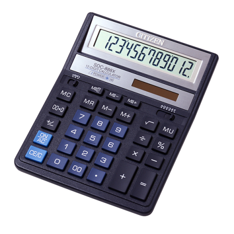 

Калькулятор SDC-888 XBL12разр., 2-пит.