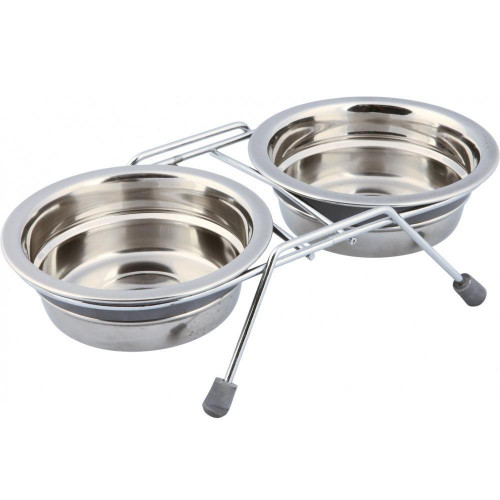 

Две миски на подставке Trixie Eat on Feet, для кошек, 0.9 л, 16 см, металл