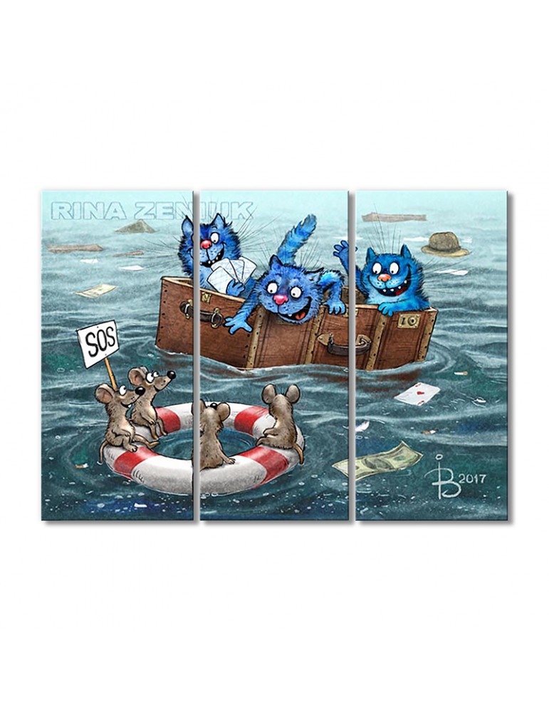 

Модульная картина Artel «Спасение давайте к нам!» 3 модуля 70x105 см