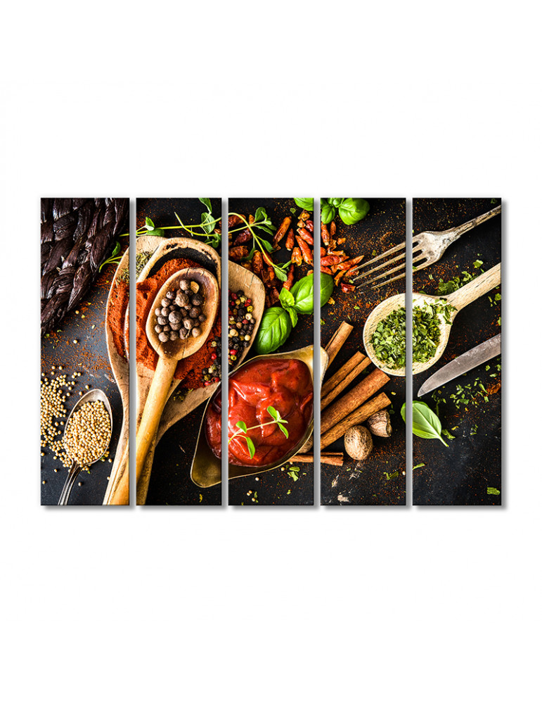 

Модульная картина Artel «Специи- все что нужно для вкусного мяса» 5 модулей 120x180 см