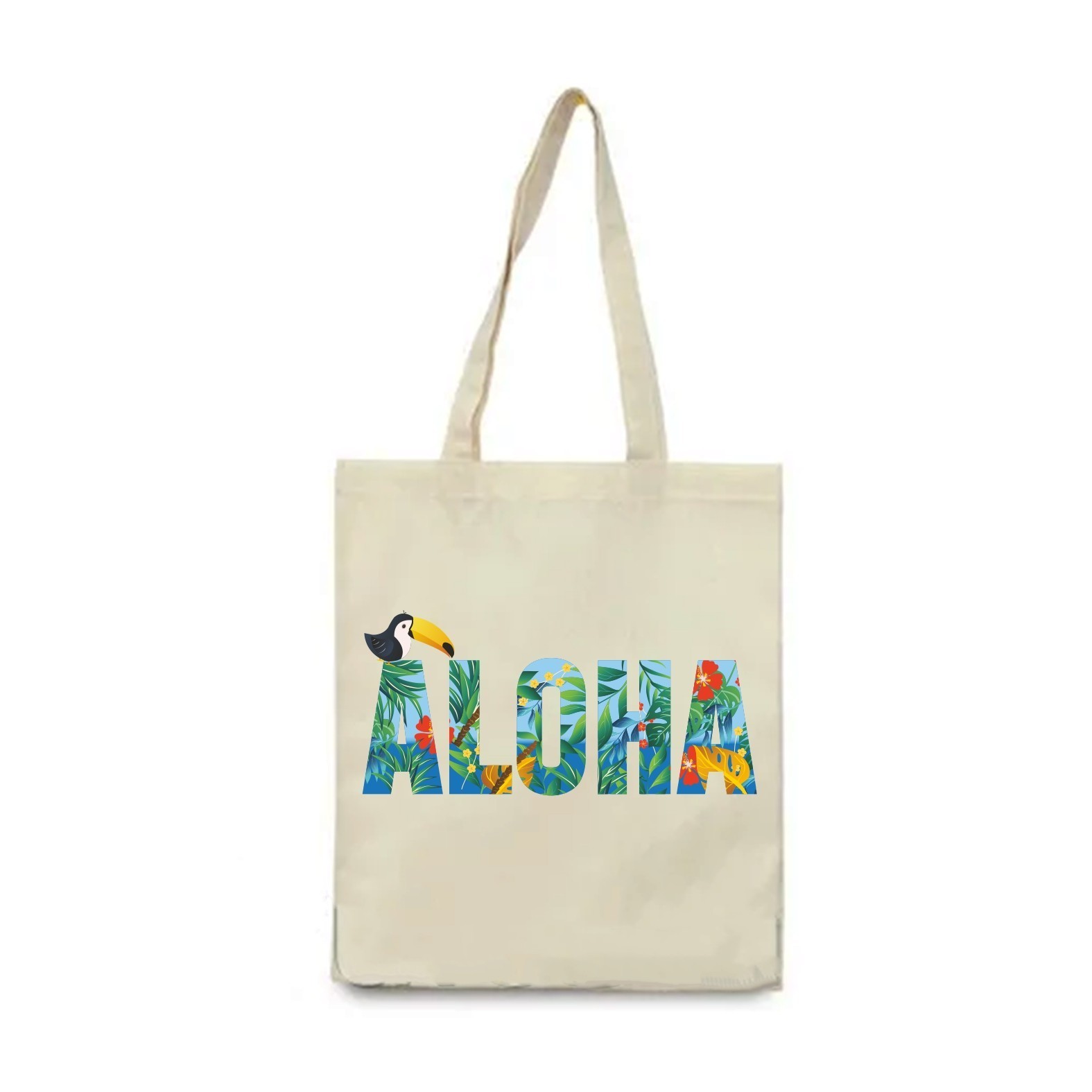 

Екосумка Vivay з принтом Aloha 38x42 см Бежева (6189)