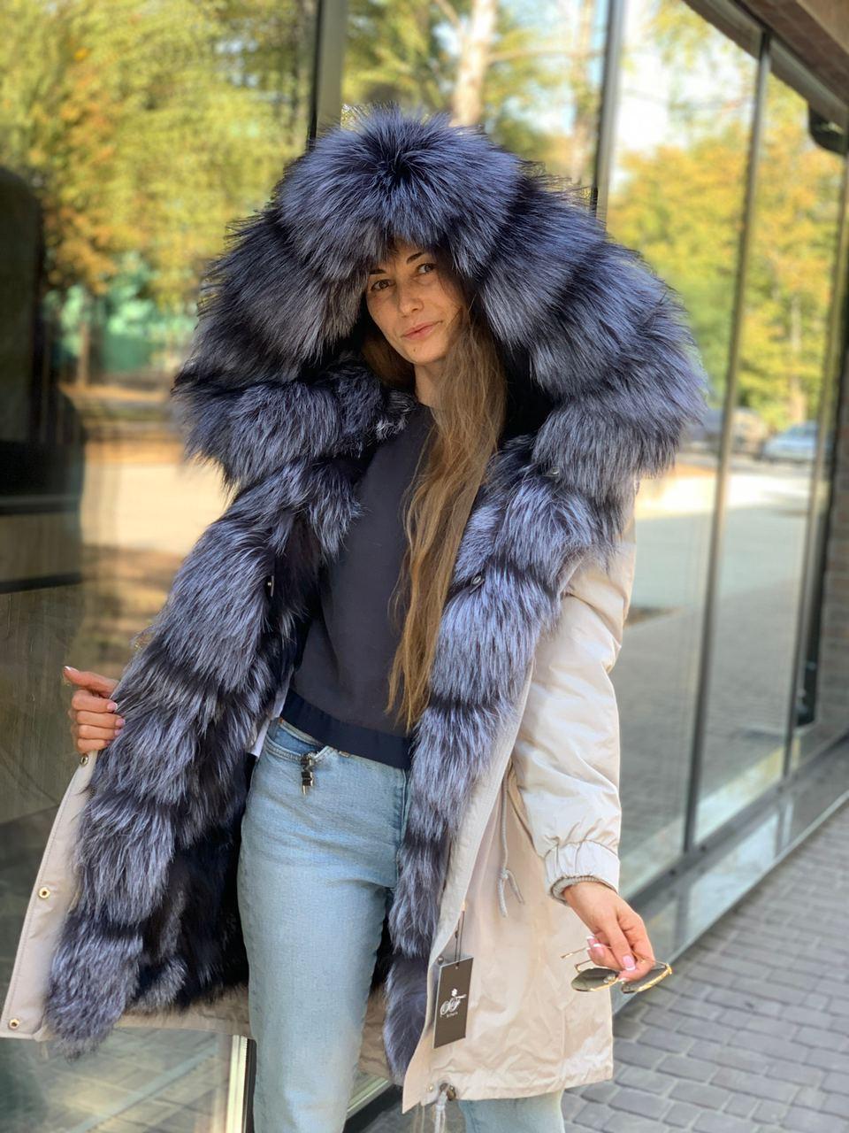 

Парка Sifurs с меховой подстежкой чернобурки  Серая (М255-МП-ЧБ-СЕР, Парка Sifurs с меховой подстежкой чернобурки M Серая (М255-МП-ЧБ-СЕР)