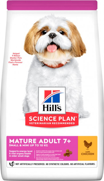 

Сухой корм для пожилых собак мини и малых пород старше 7 лет Hill's Science Plan Small & Mini Mature Adult 7+ с курицей - 3 кг