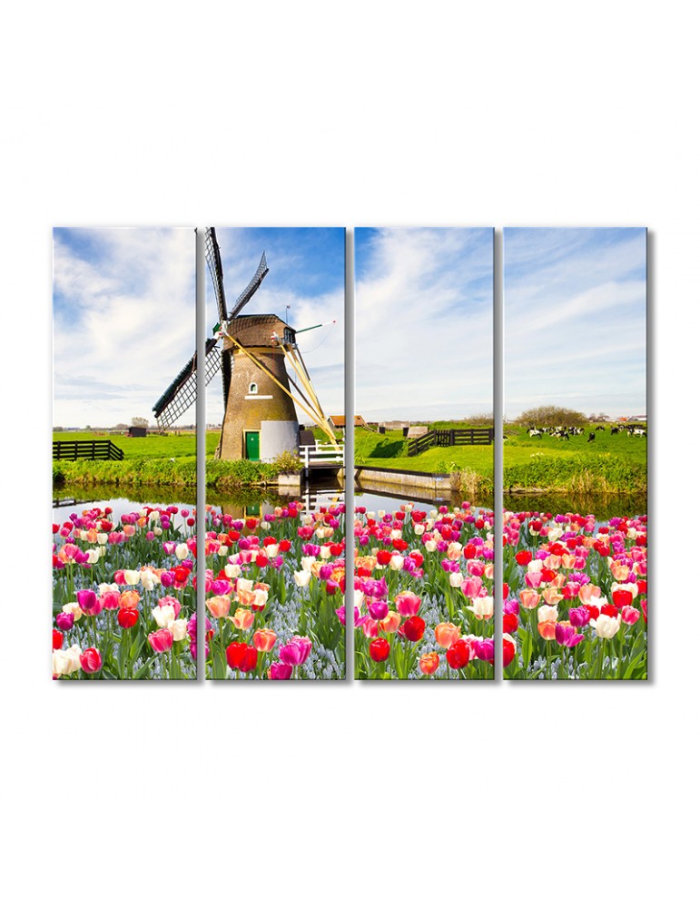 

Модульная картина Artel «Тюльпаны и мельница» 4 модуля 60x90 см