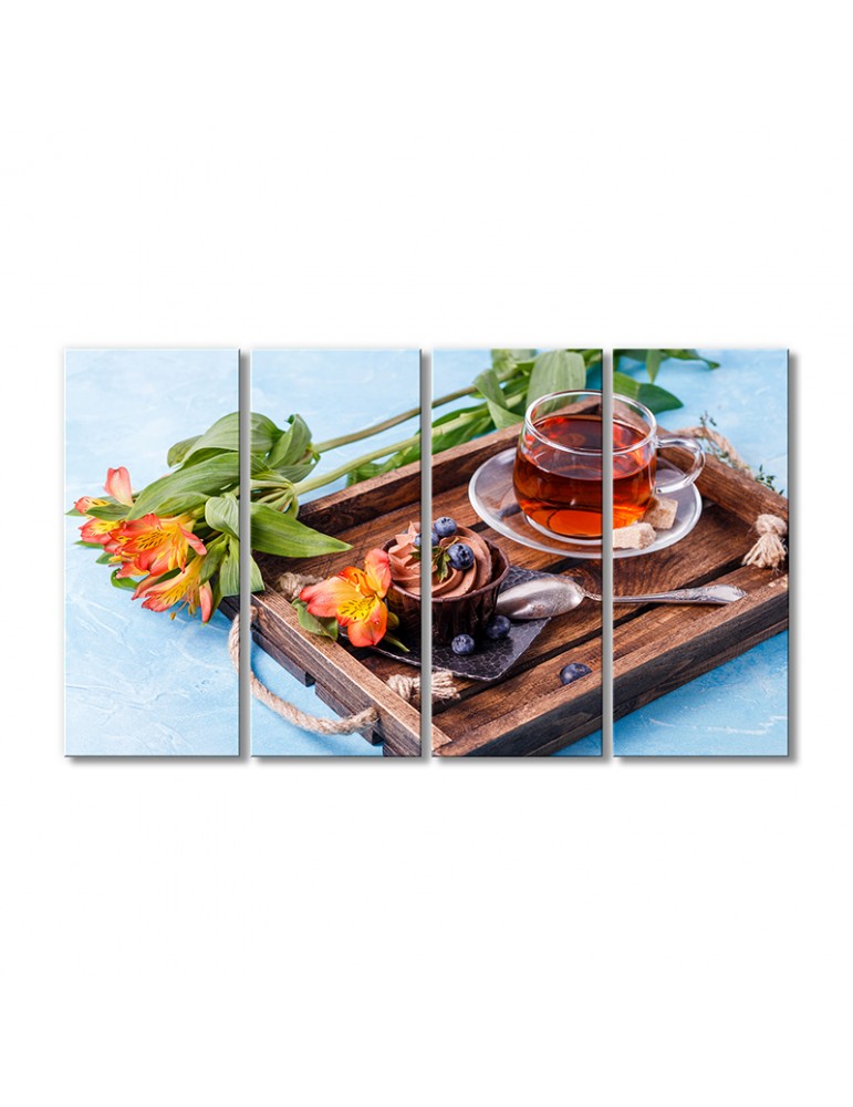 

Модульная картина Artel «Чай с шоколадным маффином» 4 модуля 60x90 см