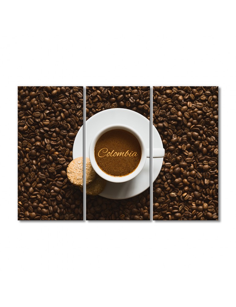 

Модульная картина Artel «Чашка кофе колумбийский в зернах» 3 модуля 80x120 см