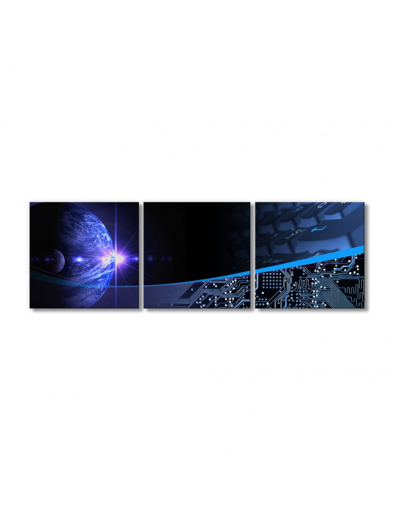 

Модульная картина Artel «Цифровая планета Земля - панно» 3 модуля 90x240 см