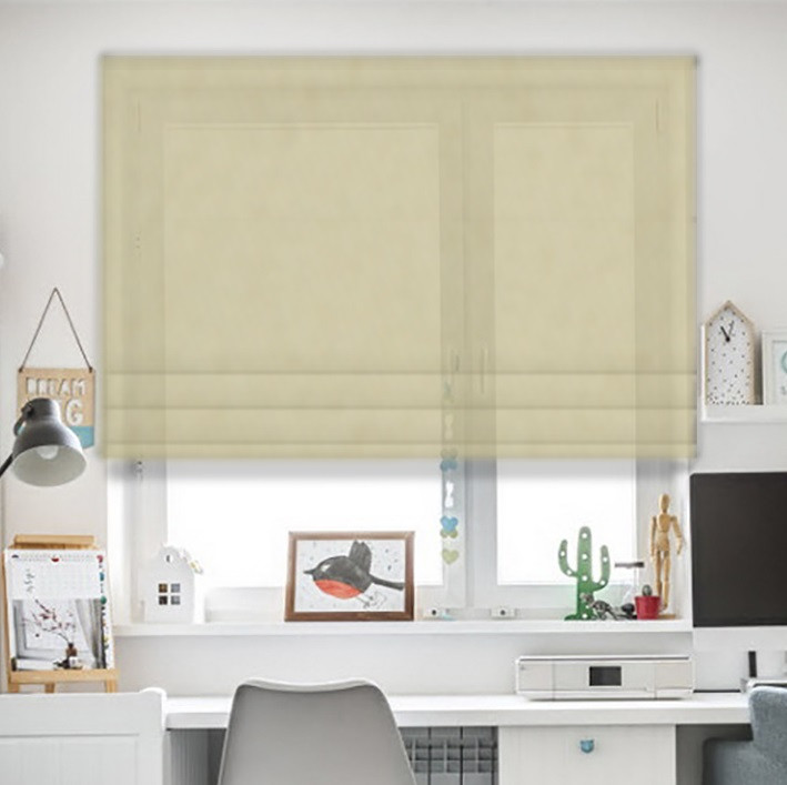 

Римские шторы JQ Золотой песок 150х170, Роторно-цепочный