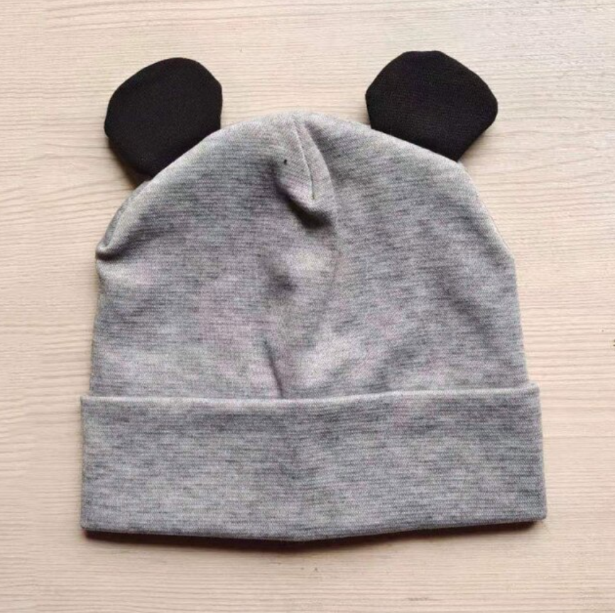 

Осенне-зимняя детская шапка с ушками Black gray , Belove