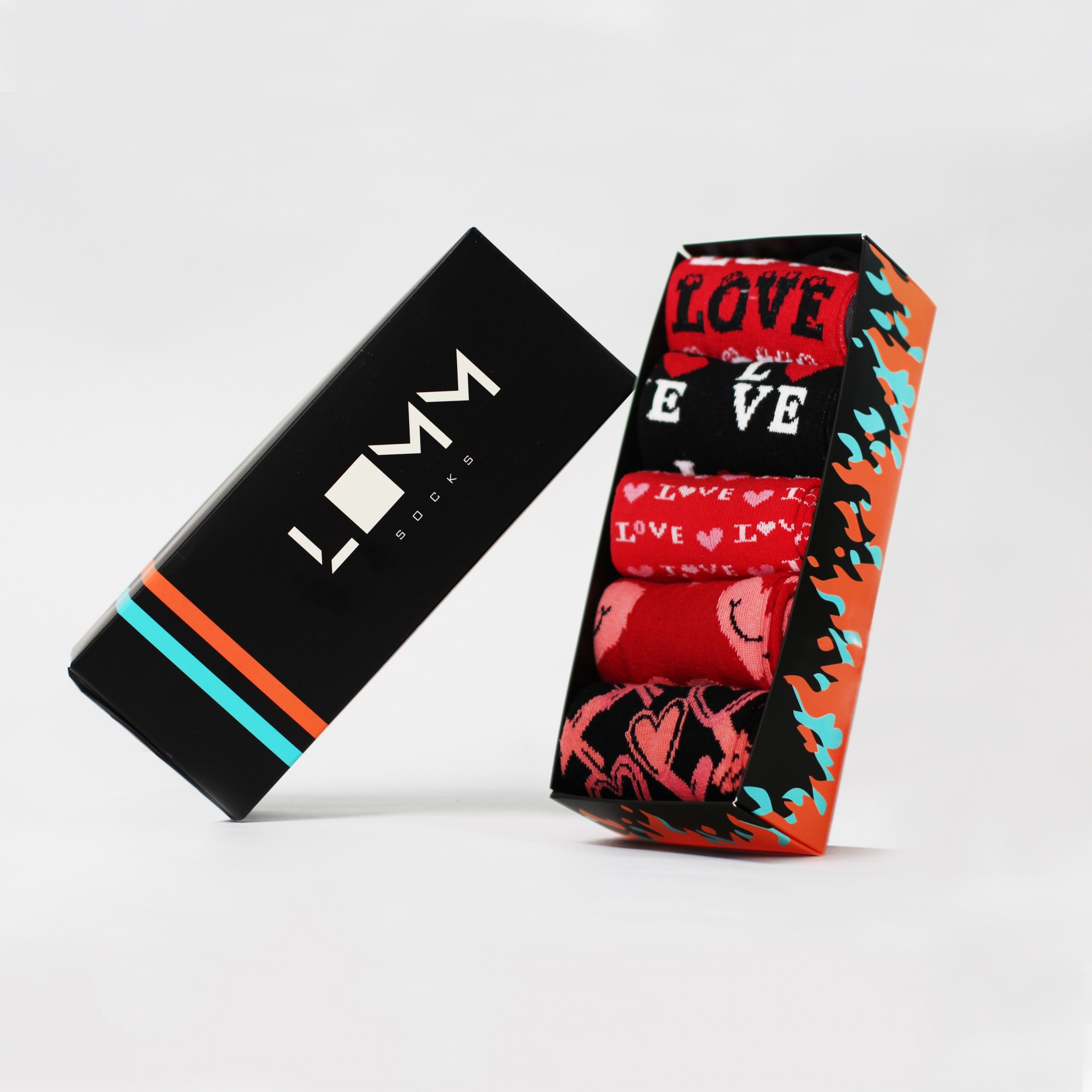 

Подарочный набор носков Red Love Box - разноцветные, Подарочный набор носков Red Love Box 36-44 разноцветные