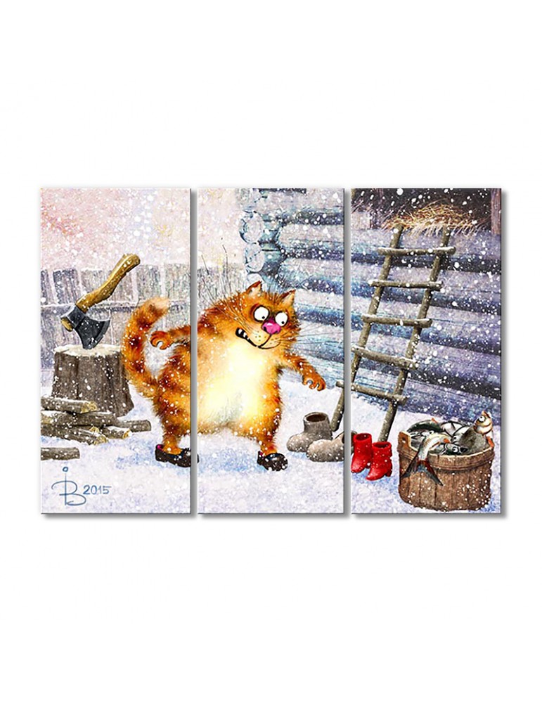 

Модульная картина Artel «Улов найден и не только. А муж не пошёл за пивóм!» 3 модуля 60x90 см