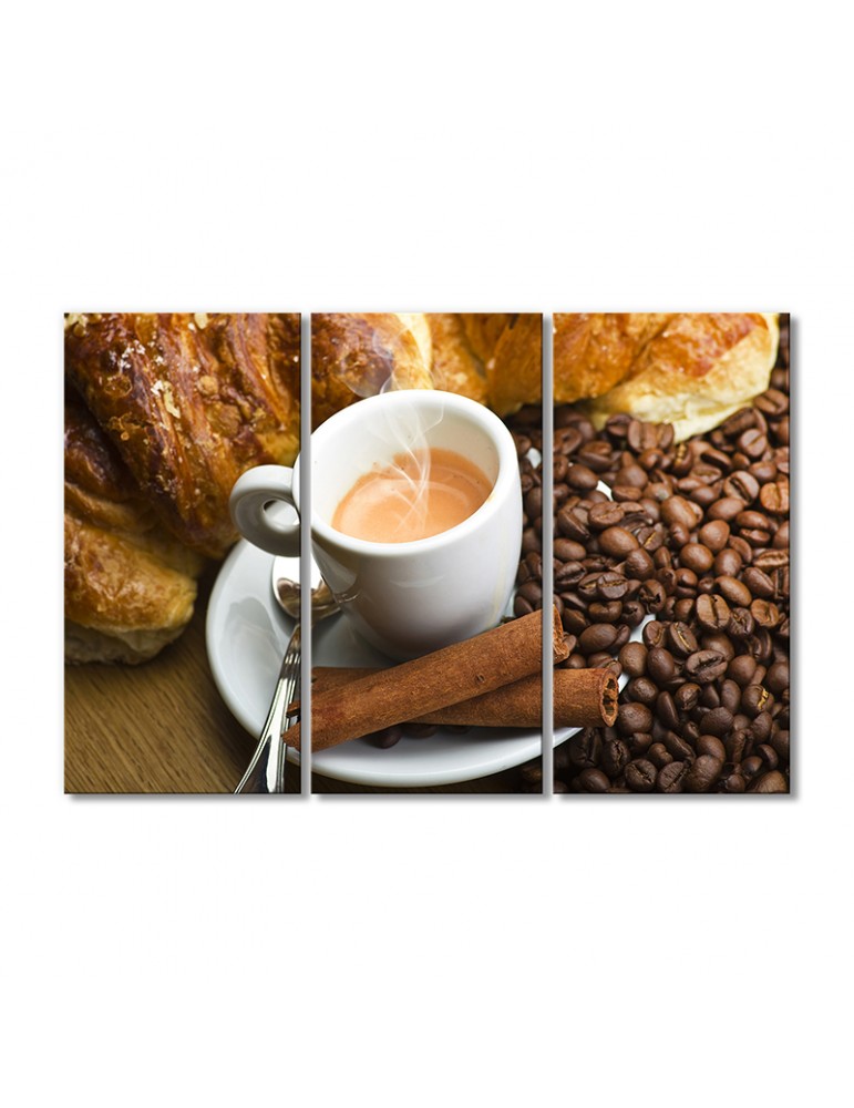 

Модульная картина Artel «Утренняя чашка кофе с корицей и круассаном» 3 модуля 120x180 см