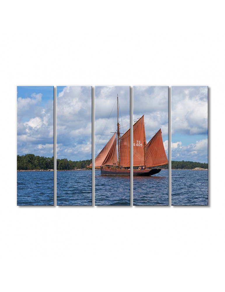 

Модульная картина Artel «Яхта с красными парусами» 5 модулей 90x135 см