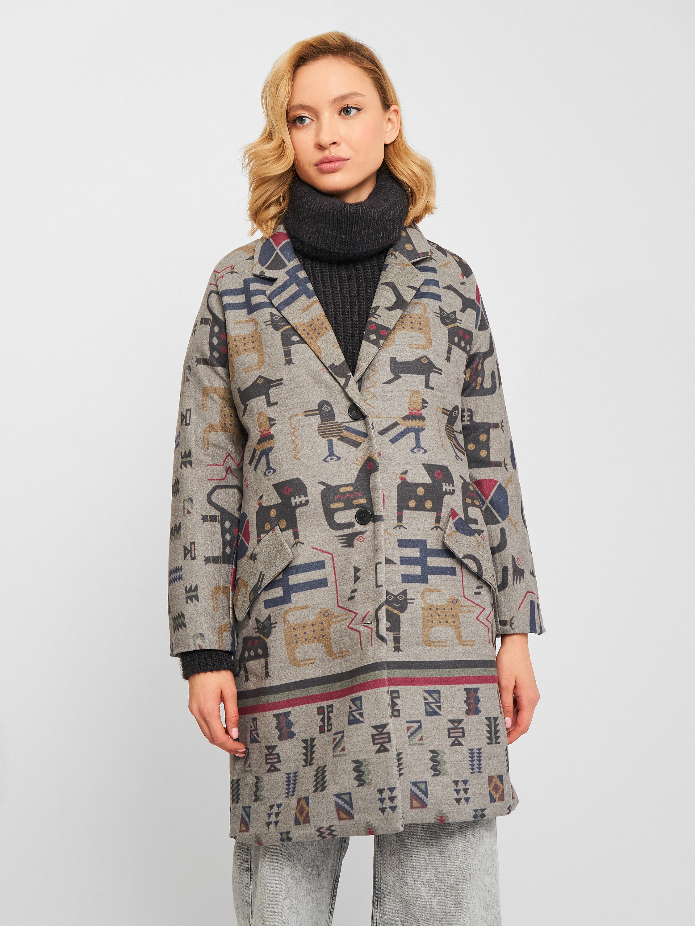

Пальто Desigual 18WWEW11-2007 42 Серое