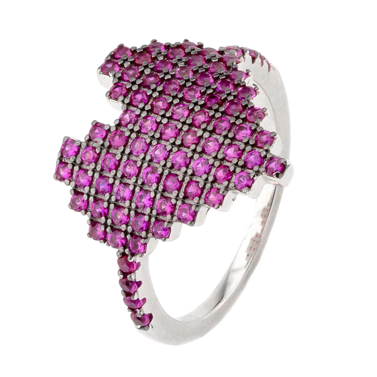 

Серебряное кольцо с фианитами "Сердечко" K11616 Диамант, 17,5 размер