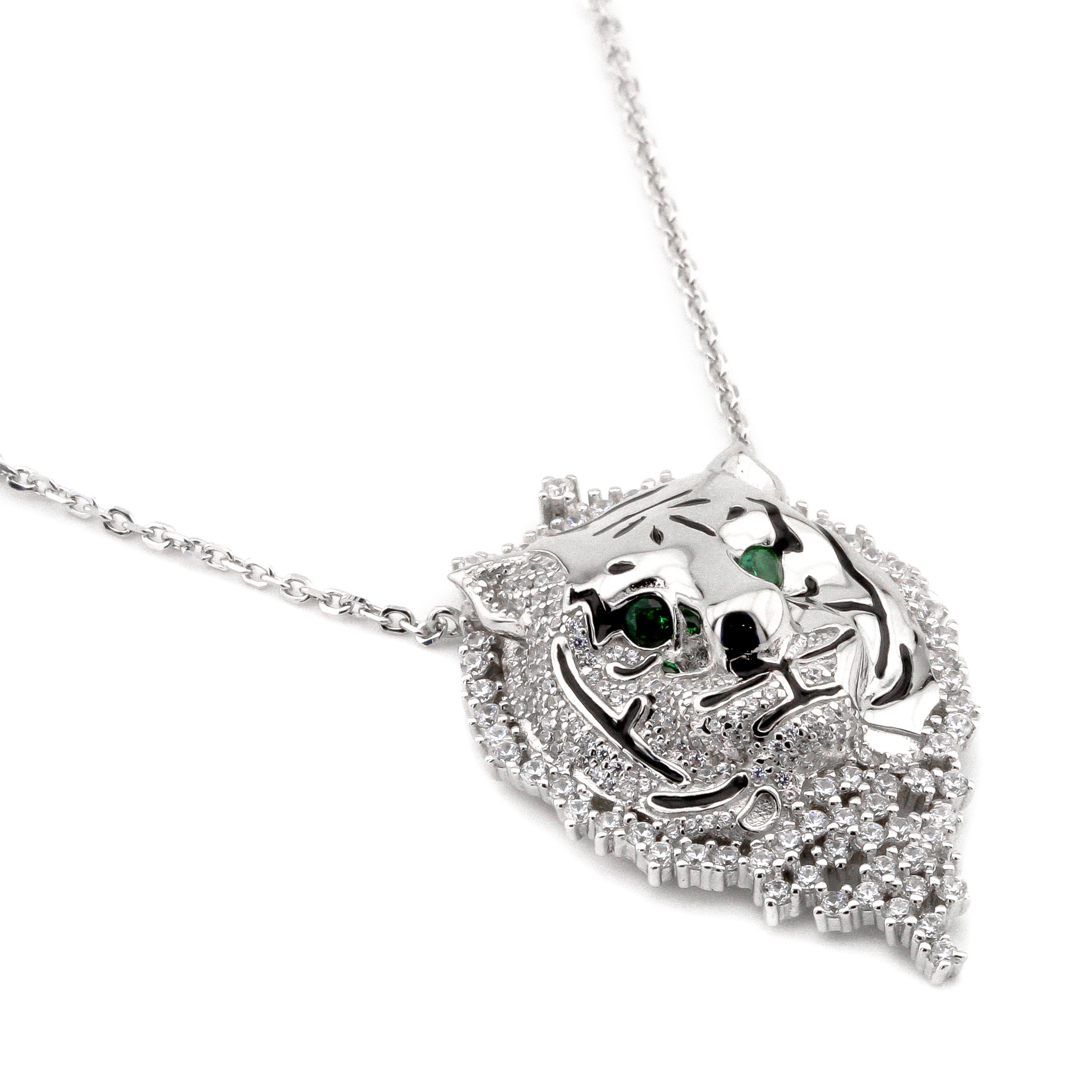 

Серебряное колье "Тигр" с фианитами KO14187 Диамант