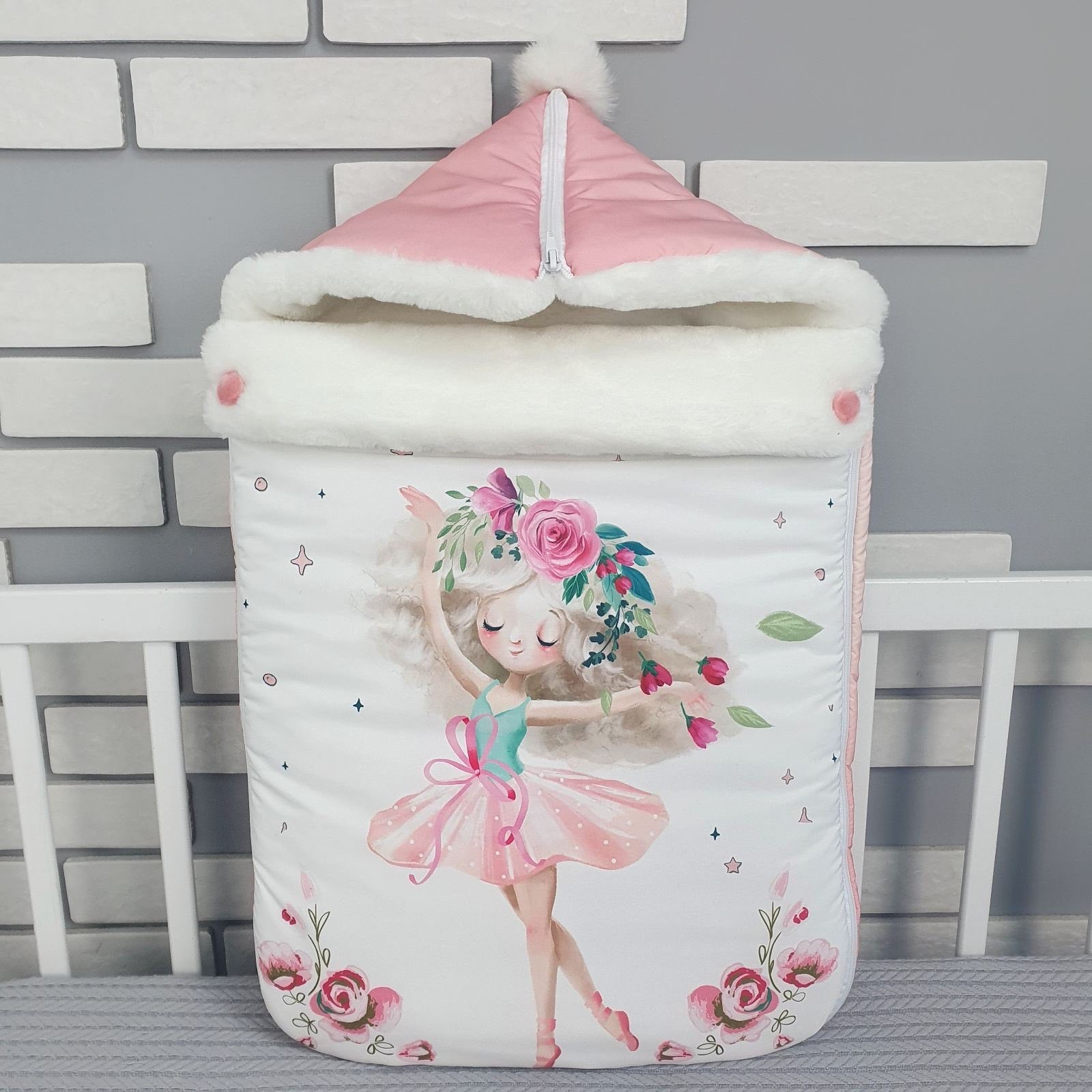 

Конверт зимний для малышей на выписку и прогулку Балерина