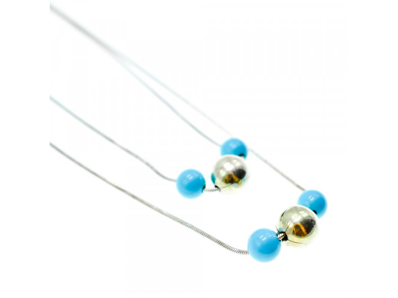

Серебряное ожерелье на двух цепочках Italy Sky Jewelry 000841