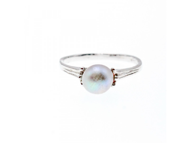 

Серебряное кольцо с жемчугом Классика Искусственный Sky Jewelry 003080
