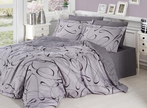 

Постельное белье First Choice сатин 160x220 Calisto Gri