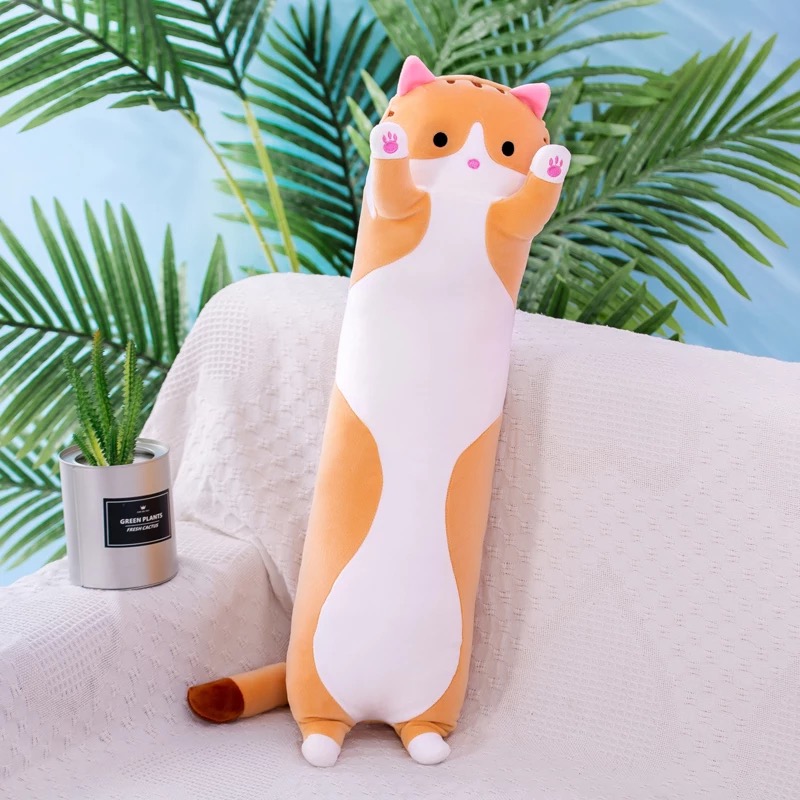 

Мягкая Игрушка Кот Длинний 110см Подушка Обнимашка Коричневая