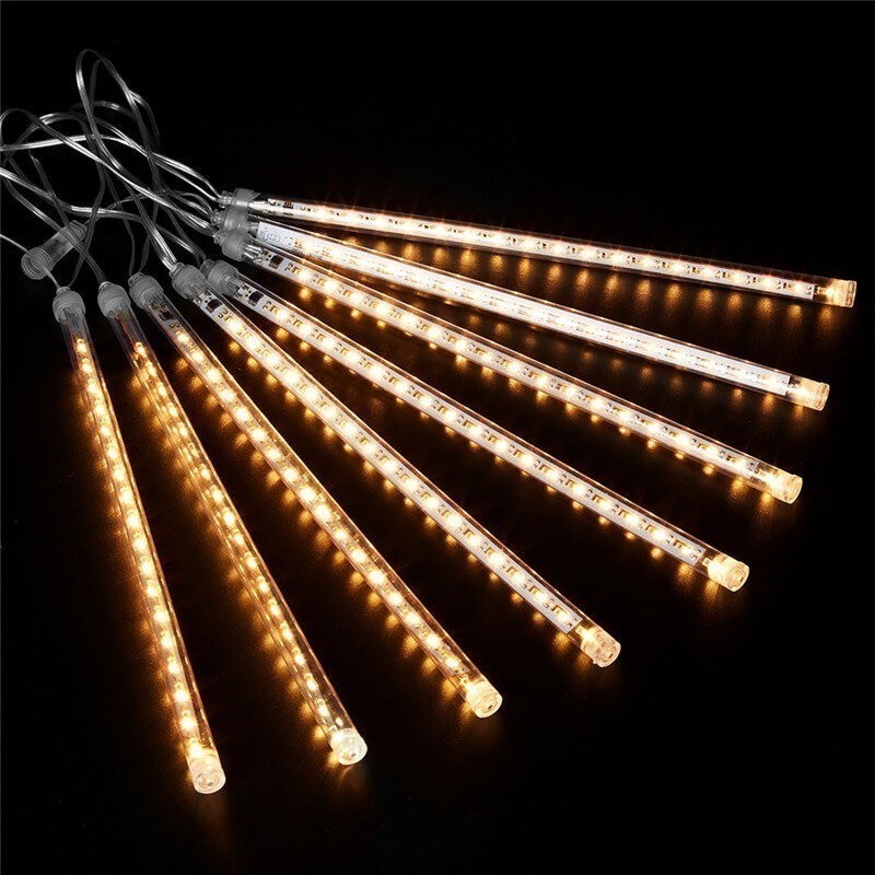 

Светодиодная уличная гирлянда тающие сосульки 144 LED 8 шт по 50 см холодный золото