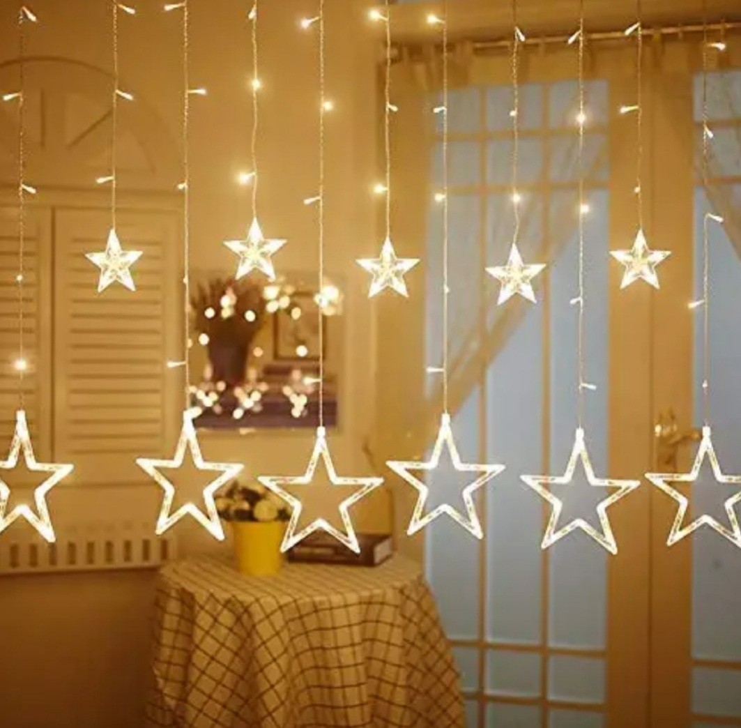 

Гирлянда штора на окно Звёзды длинна 2.5м 138 LED c Режимами