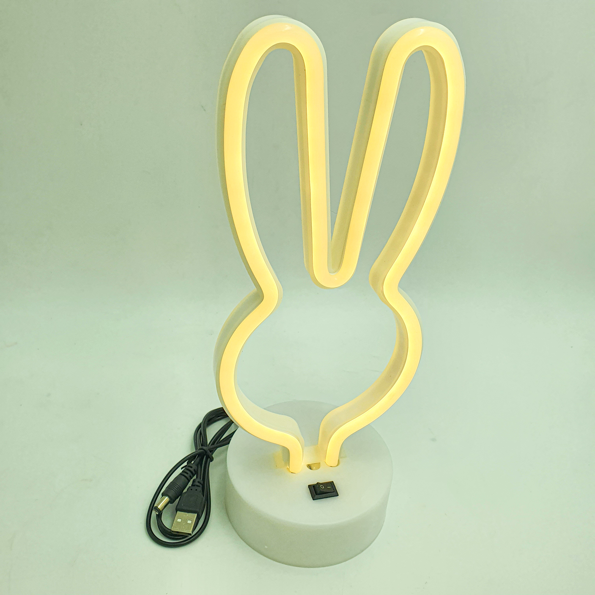 

Неоновый светильник ночник лампа настольная декоративная Neon Decoration Lamp Зайчик тепло белый свет