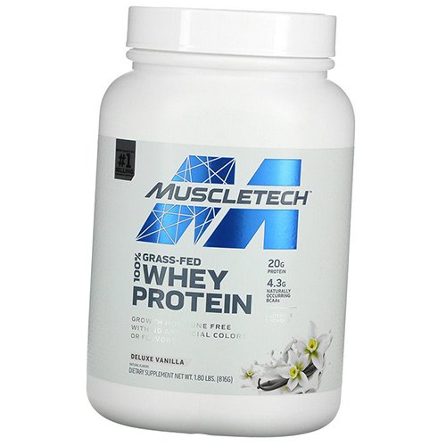 

Сывороточный Протеин травяного откорма, 100% Grass-Fed Whey Protein, Muscle Tech 816г Ваниль (29098020)
