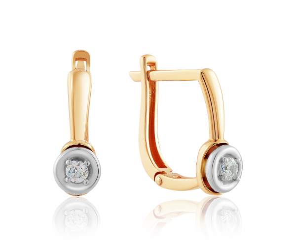 

Серьги из комбинированного золота с камнями SWAROVSKI Zirconia "Алеста", С4282SW