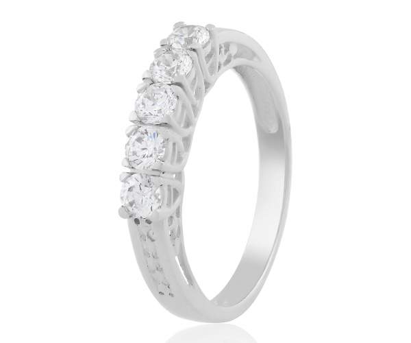 

Кольцо-дорожка из белого золота с камнями SWAROVSKI Zirconia, КД4212/1SW, 16.5 размер