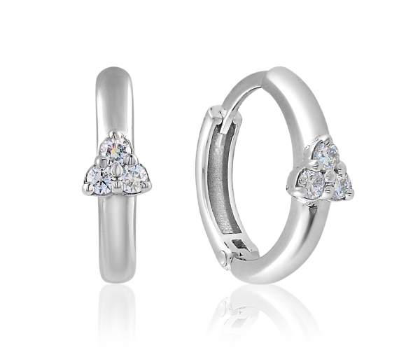 

Серьги- кольца из белого золота с бриллиантами "Триада", С7647/1