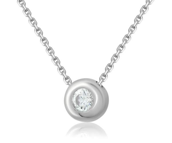 

Колье из белого золота с камнем SWAROVSKI Zirconia "Искра" КЛ014/1SW, 40 размер