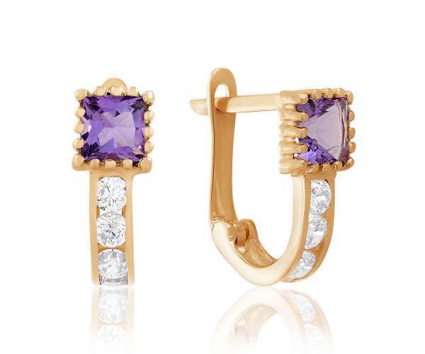 

Серьги С4259АМЕТИСТ с камнем Аметист, красное золото