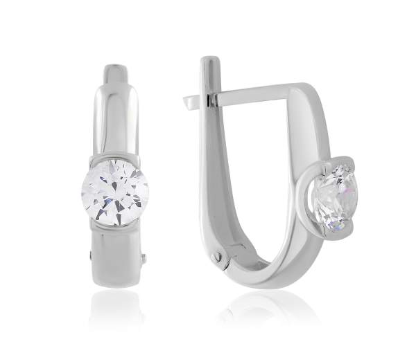 

Серьги из белого золота с камнями SWAROVSKI Zirconia "Вызов", С4252/1SW