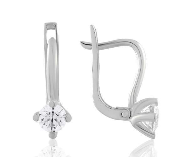 

Серьги из белого золота с камнями SWAROVSKI Zirconia "Фардана", С4215/1SW