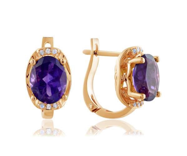 

Серьги золотые с аметистами "Аллегра", С4270АМЕТИСТ