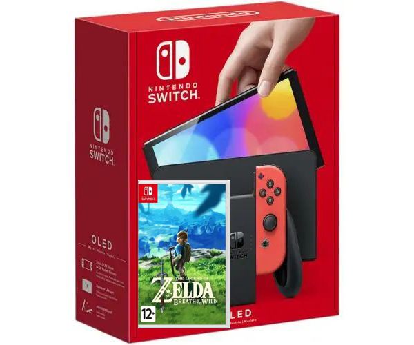 

Nintendo Switch (OLED model) Neon Blue-Red + Игра The Legend of Zelda: Breath of the Wild (русская версия)
