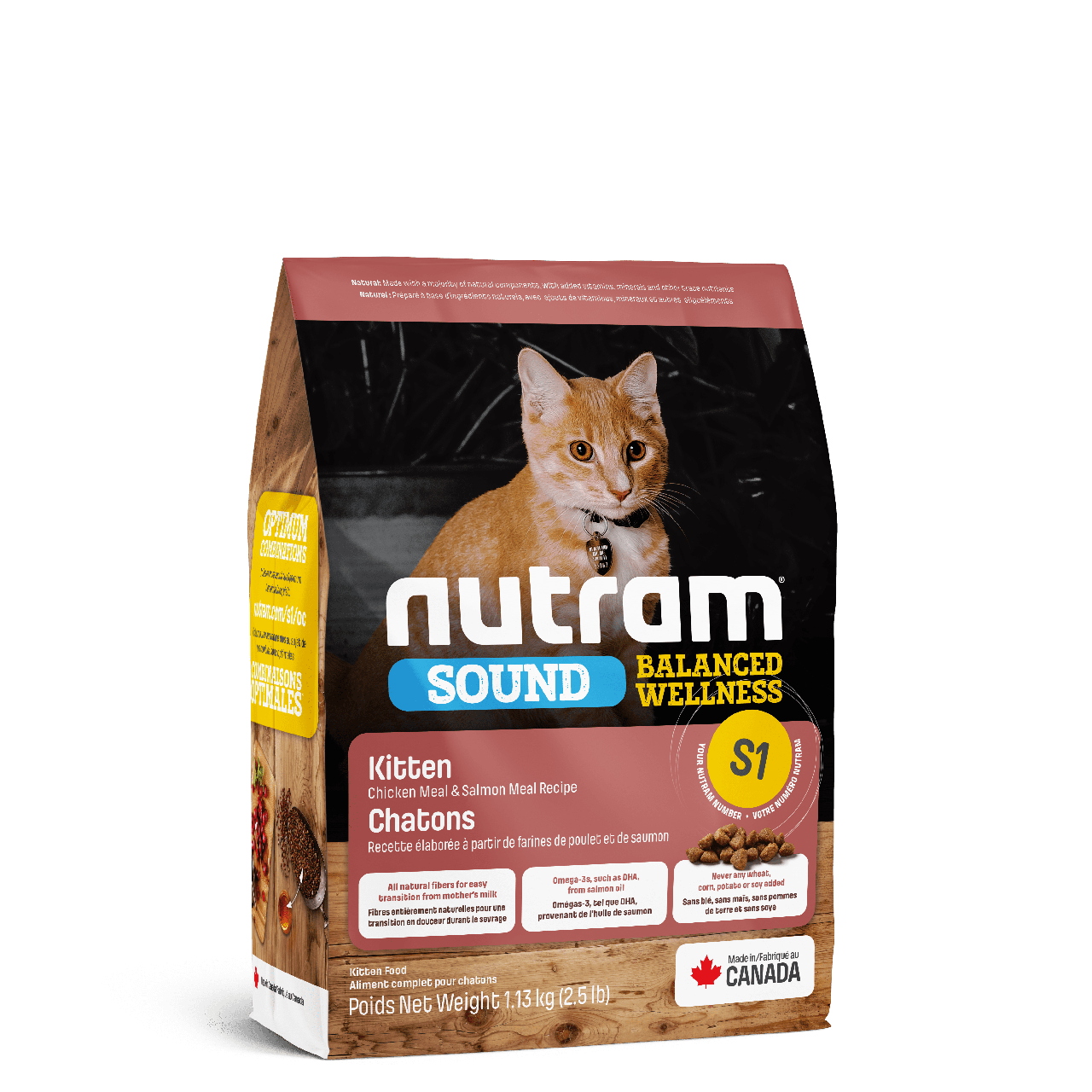 

Сухой корм Nutram (Нутрам) S1 Sound Balanced Kitten для котят курица и лосось 1.13 кг