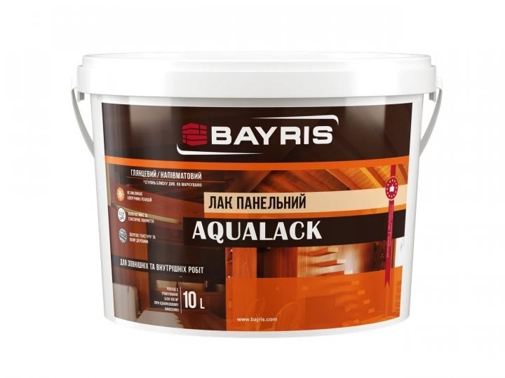 

Лак панельный Bayris Aqualack 10 л глянцевый бесцветный арт B0014
