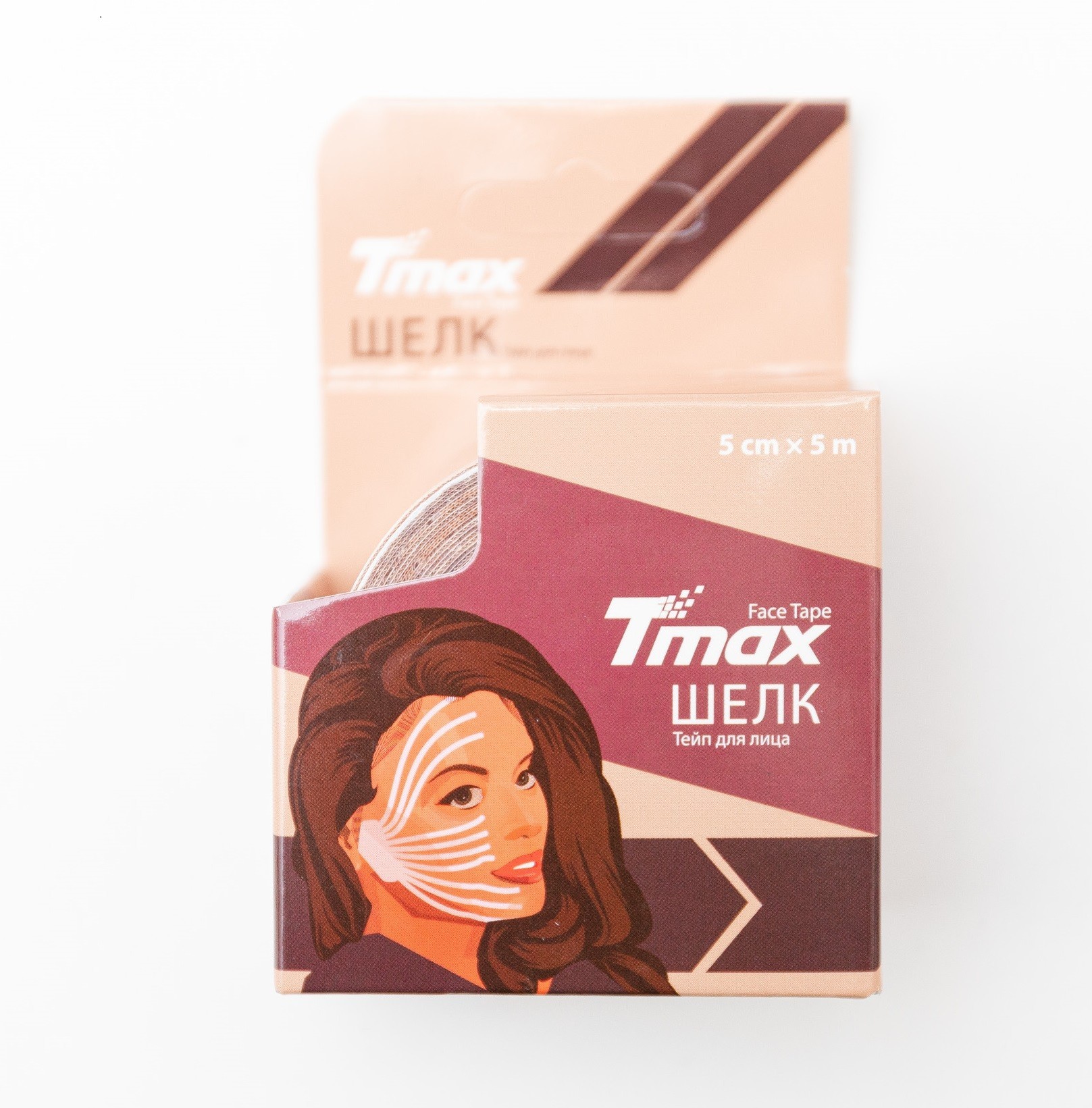 

Кинезио тейп Tmax Face Tape шёлк 5смх5м бежевый