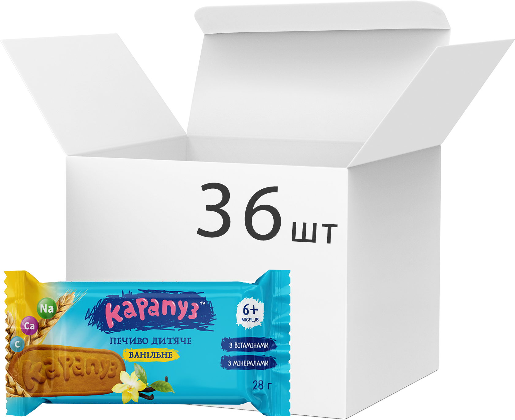 Акция на Упаковка детского ванильного печенья Карапуз с сахаром 28 г х 36 шт (4820134722922) от Rozetka UA