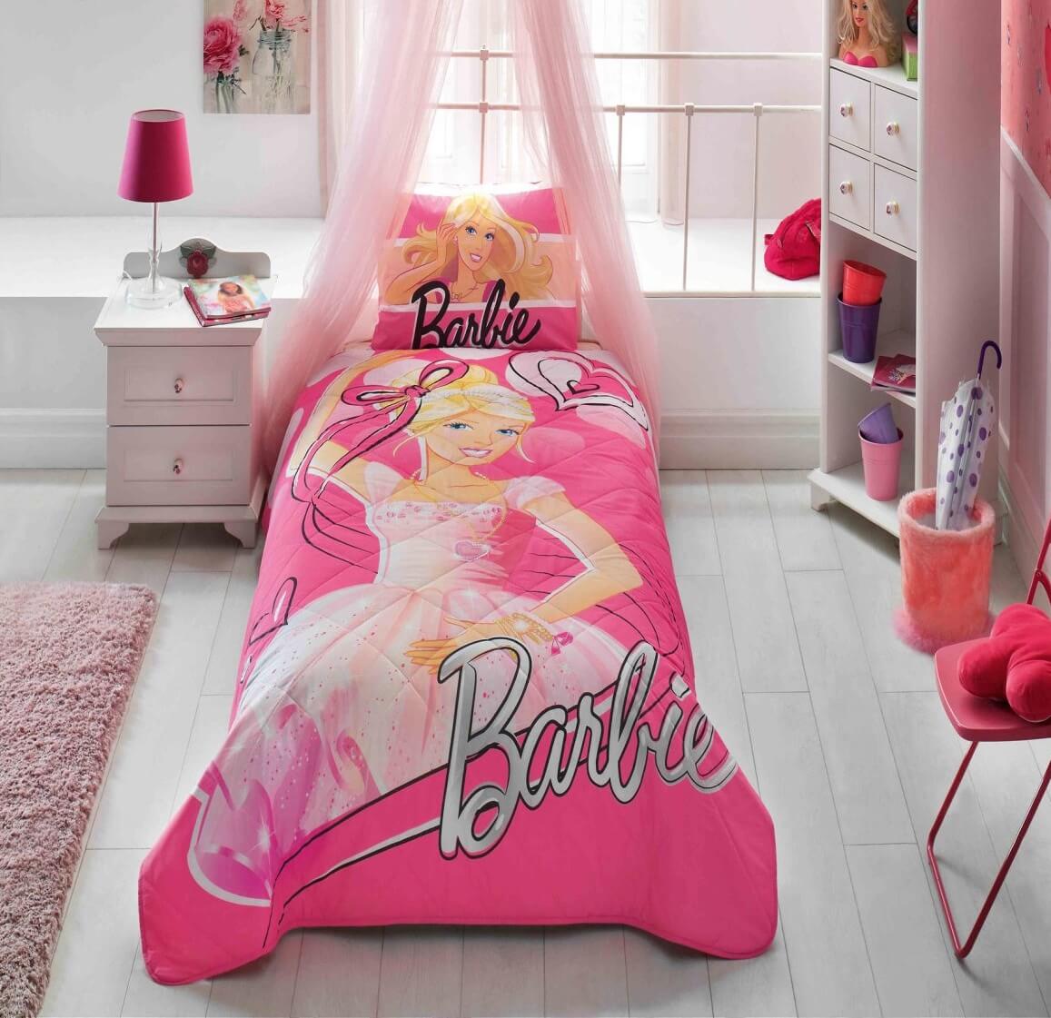 

Стеганное покрывало TAC Disney Barbie Balerina 160 × 220 см + наволочка 50 х 70 см