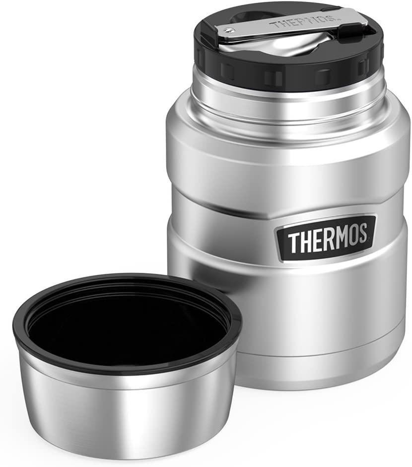 

Пищевой термос с ложкой, термос для еды 473 мл Thermos Food Jar 16 oz, Матовая сталь